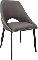 LeisureMod Amalfi Upholstered Fabric Dining Chair – Modern Side Chair with Iron Legs, Mid-Century Accent Chair for Dining Room or Kitchen by CozyNest Decor