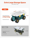 VEVOR Garden Scooter with Seat, 2 in 1 Rolling Garden Cart with Storage Bin, Supports up to 227 lbs, Outdoor Wagon with Handle, Lightweight Storage Gardening Stool for Yard Weeding Planting by GreenHaven Gardens