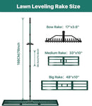 Lawn Leveling Rake 48x10'', Yard Leveling Rake with 78'' Back-Saving Adjustable Handle, Stainless Steel Lawn Leveler Tool with 17'' Tines Head for Garden, Backyard, Farm, Golf Course by GreenHaven Gardens