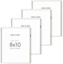 HAUS AND HUES 8x10 Picture Frame Set of 4-8 x 10 Frame White Photo Frames, Wood Frames Bulk, 8x10 Frames Set of 4 for Wall Art (White Oak) by CozyNest Decor