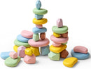 OESSUF 34PCs Stacking Rocks Balancing Stones Wooden Stacking Toys for Toddler Montessori Sorting Game by TinyTreasures Baby Boutique