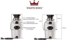 Waste King Garbage Disposal for Kitchen Sink with Power Cord, Food Waste Disposer, L-3200 by CozyNest Decor