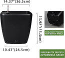 Dexceder 15x14 Self Watering Planter with Wheels Indoor Outdoor, Inner Mat Design, Thickened Large Floor Standing Flower Plant Pot with Water Level Indicator (Black Matte) by GreenHaven Gardens
