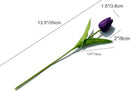 Mandy's Artificial Tulips 20 Stems Dark Purple PU Faux Flowers for Wedding Home Decor 13.5 Inch by CozyNest Decor