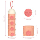 Accmor Formula Dispenser On The Go, 4 Layers Stackable Formula Container to Go, Non-Spill Portable Milk Powder Baby & Kids Snack Container, Pink by TinyTreasures Baby Boutique