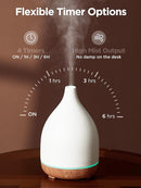 InnoGear Oil Diffuser, 300ML Ceramic Diffuser for Essential Oils Handcrafted Aromatherapy Diffuser Ultrasonic Cool Mist Humidifier with 4 Timers Waterless Auto Off for Room Office, White by TinyTreasures Baby Boutique