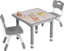 Toddler Table and Chair Set, Height Adjustable-Upgrade Kids Table and 2 Chairs for Ages 3-8, Multi-Activity Toddler Play Table with Graffiti Desktop for Home/Daycare/Classroom by CozyNest Decor