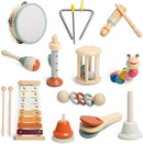 Toddler Musical Instruments Set, Montessori Baby Wooden Toys for Toddlers 1-3, Percussion Instruments for Kids with Xylophone, Neutral Colors Preschool Music Toys by TinyTreasures Baby Boutique