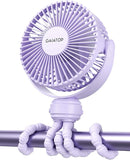 Gaiatop Mini Electric Fan with 360 Rotation, 5.5mm Gaps, Rechargeable Battery, 3 Speeds, Purple by TinyTreasures Baby Boutique