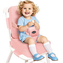 Toddler Booster Seat for Kitchen Chair, 2-in-1 Dining Table Booster Seat with Backrest & Adjustable Straps – Easy-Clean, PU Portable Toddler Eating Travel Increasing Cushion - Pink by TinyTreasures Baby Boutique