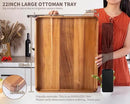 Large Wooden Ottoman Tray, Great 22"x18" Rectangle Trays for Big Ottoman Counter, Huge Kitchen Wood Serving Tray Round Corner, Living Room Coffee Table Decor Centerpiece Organizer Trays by CozyNest Decor
