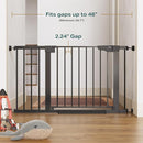 Cumbor 2 Pack 29.7-46" Baby Gate for Stairs, Mom's Choice Awards Winner-Auto Close Dog Gate for doorways, Easy Install Pressure Mounted Pet Gates indoor, Easy Walk Thru Wide Safety Gate for Dog, Black by TinyTreasures Baby Boutique