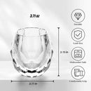 KAMMAK Crystal Whiskey Glasses Set of 2, Handcrafted Old Fashioned Glasses Stemless, 3.71oz Hand Blown White Cocktail Glasses, Engagement Gifts for Couples, Women, Men by CozyNest Decor
