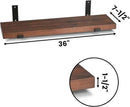 CONSDAN Floating Shelves for Wall Mounted Book Shelf Hanging Shelves Floating Bookshelf for Bedroom, Bathroom, Living Room, Kitchen USA Grown Solid Hardwood, Dark Maple 36x7.5x1.5 in (Set of 3) by CozyNest Decor
