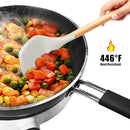 Silicone Cooking Utensils Set - 446°F Heat Resistant Silicone Kitchen Utensils for Cooking,Kitchen Utensil Spatula Set w Wooden Handles and Holder for Non-Stick Cookware, BPA FREE (Cream White) by CozyNest Decor