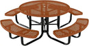 Heavy-Duty Portable Outdoor Kids Table with Umbrella Hole, Punched Steel Kids Picnic Table, Commercial-Grade, Made in America (46 in, Round, Childrens, Textured Copper) by GreenHaven Gardens