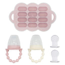 WeeSprout Baby Food Feeder Set - 2 Silicone Feeders & Reusable Freezer Tray with Lid - BPA-Free Fresh Fruit & Veggie Pacifier for Babies & Toddlers - Double as Teething Toys - Dishwasher Safe by TinyTreasures Baby Boutique