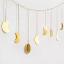 Mkono Moon Phase Wall Hanging Boho Aesthetic Room Decor Metal Moons Garland Hanging Art Bohemian Home Decoration for Girls Room Nursery Bedroom Livingroom Dorm, Ideal, Gold, 55" by CozyNest Decor