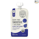 Serenity Kids 6+ Months Dairy Free Smoothie Baby Food - USDA Organic - Grass Fed Collagen Protein - 3.5 Ounce BPA-Free Pouch - Berry Butternut Protein Smoothie Baby Pouches - 6 Count by TinyTreasures Baby Boutique