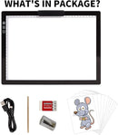 Rechargeable A4 Light Pad with Innovative Stand and Top Clip, Elice Wireless Bright Light Tracing Board Portable LED Artcraft Tracer Box for Artists, Drawing, Cricut Weeding Vinyl, Diamond Painting by TinyTreasures Baby Boutique
