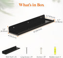 Lifewit Floating Shelves for Wall, 12 Pack Black Acrylic Shelf 15" Room Decor for Bookcase/Vinyl Record Display/Photo/Picture in Bedroom, Living Room, Bathroom, Kitchen Storage and Organization by TinyTreasures Baby Boutique
