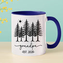 Grandpa EST 2026 Accent Coffee Mug, Personalized Grandpa Mug Gift For Soon To Be Grandfather Pawpaw, Customized Name Grandad White Cup 11 15 Oz, New Grandfather Pregnancy Announcement Ceramic Cup by TinyTreasures Baby Boutique