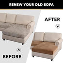 PrinceDeco Sectional Couch Covers 4 Pieces Couch Covers for Sofa Velvet Separate Couch Cover L Shape for Left/Right Chaise(3 Seater + 1 Chaise,Camel) by CozyNest Decor