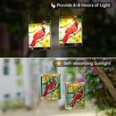 Starsoul 2 Pack Hanging Solar Lantern Outdoor Waterproof Glass Red Cardinal Decorative Solar Lights for Outside Garden Yard Table Patio Decor Cardinal Gifts by GreenHaven Gardens