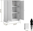 ChooChoo Bathroom Floor Cabinet, Modern Bathroom Storage Cabinet with 2 Doors and Adjustable Shelves, Freestanding Cupboard for Living Room, White by CozyNest Decor