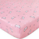 Girl Crib Sheets 4-Pack, Fitted Sheets 52'' x 28'' for Standard & Toddler Mattress, Soft Breathable Material, Neutral & Pink by TinyTreasures Baby Boutique