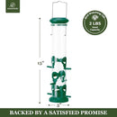 Kingsyard 2 Pack Tube Bird Feeders for Outdoors Hanging, Premium Hard Plastic Bird Feeder with 6 Feeding Ports, Weatherproof & Steel Hanger, Attracting for Wild Birds (Green) by CozyNest Decor