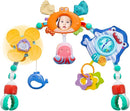 Adjustable Baby Stroller Arch Toy, Car Seat Toys for Infants 6-12 Months Hanging Toy Bar Attachment with Teether & Sound, Crib Comfort Gift for Birthday, Baby Shower by TinyTreasures Baby Boutique