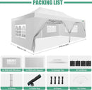 COBIZI 13x26 Pop Up Tent 13x26 Canopy with Sidewalls Heavy Duty Canopy Party Tent for Parties, Outdoor Wedding Large Event Tent Wind Waterproof UPF 50+ Ez Up in Garden Lawn with Roller Bag, White by GreenHaven Gardens