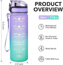 Enerbone Water Bottle, Leakproof BPA & Toxic Free, Motivational Water Bottle with Times to Drink and Straw, Fitness Sports Water Bottle with Strap for Office, Gym, Outdoor Sports by CozyNest Decor
