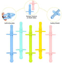 Fu Store Hollow Teether Tube Chew Straw Toy for Infant Toddlers Silicone Tubes Teething Toys for Babies 3-12 Months BPA Free/Freezable/Dishwasher and Refrigerator Safe (5 Pack) by TinyTreasures Baby Boutique