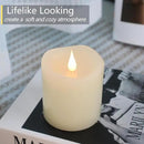 Flameless Candles Battery Operated with Timer, 3D Moving Flame Flickering, Last 600+ Hours Battery Candles, 3" x 4" Ivory Real Wax Electric LED Candle for Wedding Party Decorations by CozyNest Decor