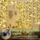 suddus 200 LED Vine with Light Plug in, 6.5ft x 6.5ft Ivy Fairy Curtain Lights with Remote, Leaf Fairy Lights for Wall,Bedroom, Dorm, Wedding, Party, Indoor Decor(Warm White) by CozyNest Decor