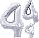 GOER Silver Foil Balloons Number 4,Huge Number Balloons for 4th Birthday Party Supplies Anniversary Decorations(3 pcs,42 inch,32 inc,16inch) by TinyTreasures Baby Boutique