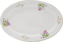 Lynns Paradise Marguerite 14-Inch Oval Platter, Set of 2, Purple; Heavy Duty; Chip Resistant; Lead and Cadmium Free; Freezer to Oven Safe up to 500°F by CozyNest Decor