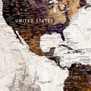 Personalized Push Pin World Map Canvas – Custom Framed