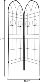 2 Pack Metal Garden Trellis 78.7" H Garden Fence Rustproof Trellis for Climbing Plants Support Roses Flower Outdoor Lawn Black by GreenHaven Gardens