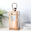 TRIROCKS Stainless Steel Decorative Lantern 12'' High Metal Candle Holder with Clear Glass Panels Perfect for Home Decor Living Room Parties Events Tabletop Indoors Outdoors (Rose Gold) by CozyNest Decor