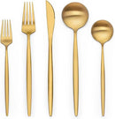 40 Piece Gold Silverware Set for 8, Terlulu Stainless Steel Flatware Set, Gold Cutlery Set Utensils Set, Tableware Include Forks Knives Spoons for Home Kitchen Restaurant Wedding, Satin Finish by CozyNest Decor