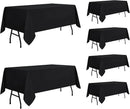 sancua 6 Pack Black Tablecloth 60 x 84 Inch, Rectangle Table Cloth for 4ft Tables - Stain and Wrinkle Resistant Washable Polyester Table Cover for Dining Wedding Banquet Party Buffet Restaurant by CozyNest Decor