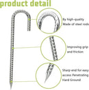 Rebar-Stakes-12-Inch, Ground Stakes Heavy Duty U-Hook Galvanized Anti-Rust Tent Stakes Heavy Duty Ground Anchors for Garden Dog Fence Chicken Coop Christmas Decorations Deer Fence 16pcs by CozyNest Decor