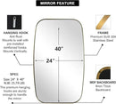 ANDY STAR 24x40” Gold Bathroom Mirror, Oblong Brass Mirror with Stainless Steel Metal Frame, Brushed Gold Oval Vanity Mirror for Over Sink, Modern Anti Rust Wall Mounted by CozyNest Decor