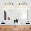 3-Light Bathroom Light Fixtures, Brushed Nickel Vanity Lights with Clear Glass Shades, Modern Bathroom Wall Lamp for Mirror Living Room Cabinet Bedroom Porch by CozyNest Decor