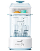 Bottle Sterilizer and Dryer, Compact Electric Steam Baby Bottle Sterilizer (Esterilizador de Biberones), Bottle Sanitizer for Baby Bottles, Pacifiers, Pump Parts Blue by TinyTreasures Baby Boutique