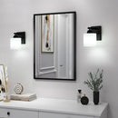 Matte Black Milk Glass Wall Sconces, 1 Pack Hardwired Indoor Wall Light Fixtures for Living Room, Hallway, Bedroom, Ceramic E26 Sockets (Bulbs Not Included) by CozyNest Decor