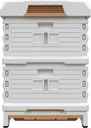 Ergo Insulated 10 Frame Bee Hive Set [NO Frames Included] (Double Deep, White Body Yellow Entrance) by GreenHaven Gardens